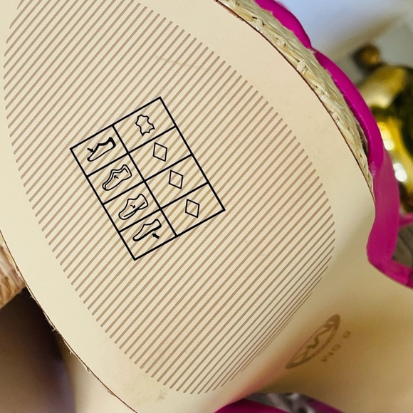 MICHAEL KORS Sadie Platform Leather Bow High Heeled Sandals Magenta Pink 8.5 - Picture 12 of 15